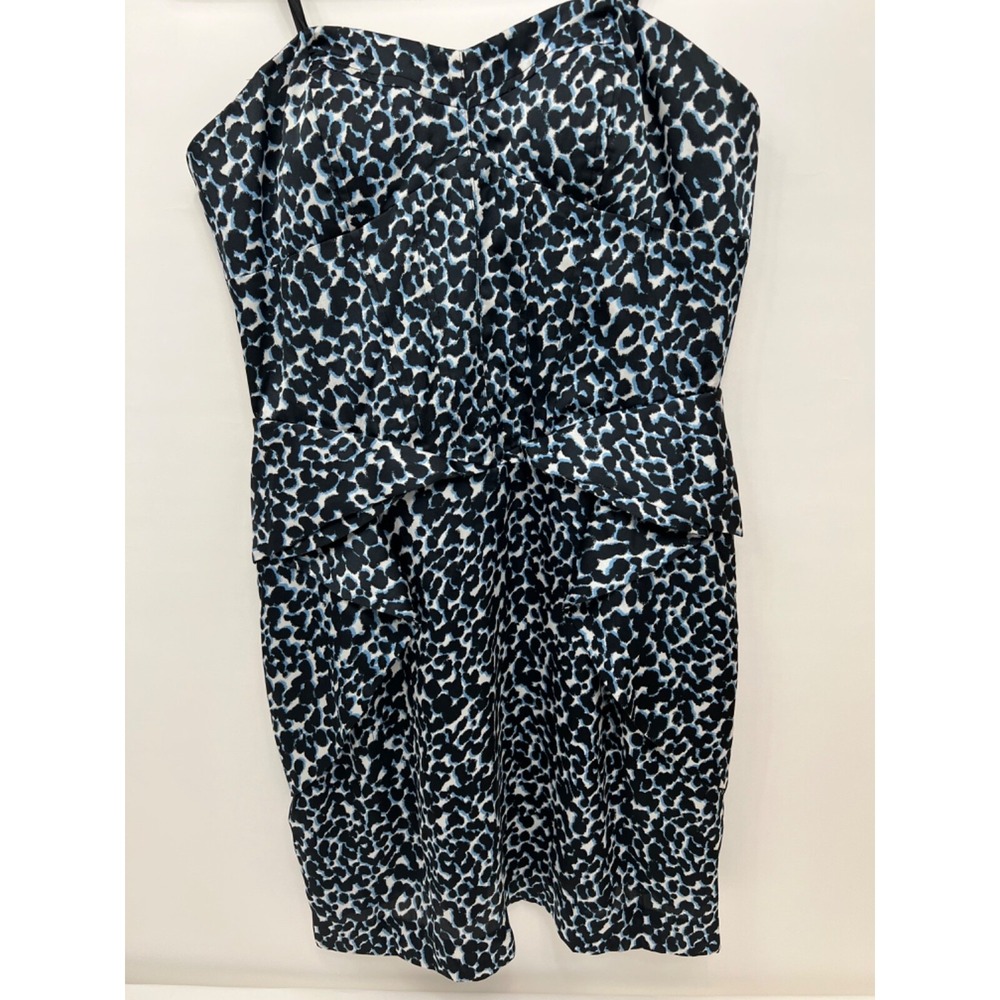 BCBGeneration‎ Womens Size 8 Black Blue Dress Strapless Ruffle Corset